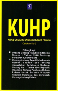 KUHP kitab undang-undang hukum pidana