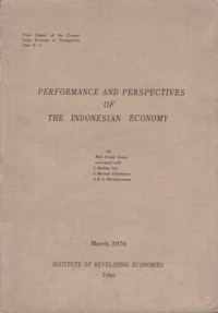 Performance and Perspectives of The Indonesian Economy