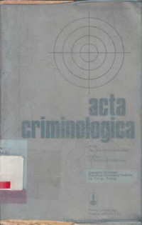 ACTA Criminologica  Etudes sur la conduite antisociate studies of antisocial Behaviour