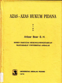 Azas Azas Hukum Pidana