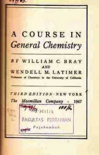 A Course In General Chemistry