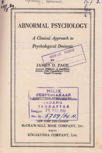 Abnormal Psychology  A Clinical Approach to Psychological Deviants