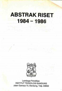 Abstrak Riset 1984-1986