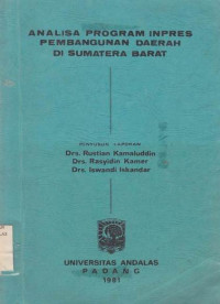 Analisa Program Inpres Pembangunan Daerah Di Sumatera Barat