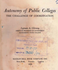 Autonomy Of Public Colleges : The Challenge Or Coordination