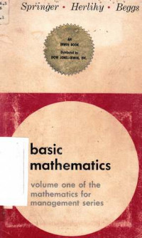 Basic Mathematics : Mathematics For Management Series