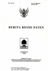 Berita Resmi Paten Nomor 107 Tahun ke 8 September 1999