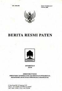 Berita Resmi Paten Nomor 116 Tahun ke 9 Pebruari 2000