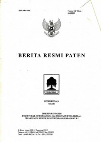 Berita Resmi Paten Nomor 122 Tahun ke 9 Juni 2000