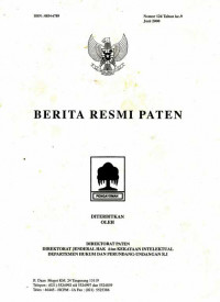 Berita Resmi Paten Nomor 124 Tahun ke 9 Juni 2000