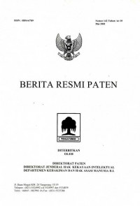 Berita Resmi Paten Nomor 142 Tahun ke 10 Mei 2001