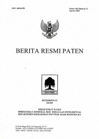 Berita Resmi Paten Nomor 166 Tahun ke 11 Agustus 2002