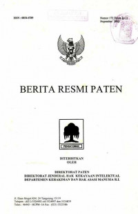 Berita Resmi Paten Nomor 172 Tahun ke 11 Nopember 2002