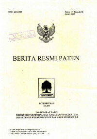 Berita Resmi Paten Nomor 175 Tahun ke 12 Januari 2003