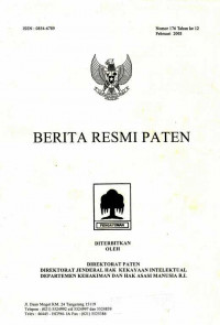 Berita Resmi Paten Nomor 176 Tahun ke 12 Pebruari 2003