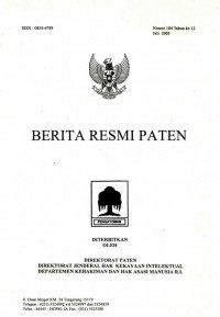 Berita Resmi Paten Nomor 184 Tahun ke 12 Juli 2003