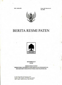 Berita Resmi Paten Nomor 202 Tahun ke 14 Mei 2005