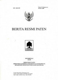 Berita Resmi Paten Nomor 212 Tahun ke 14 Oktober 2005