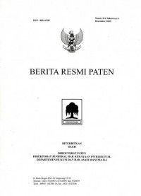 Berita Resmi Paten Nomor 214 Tahun ke 14 Desember 2005