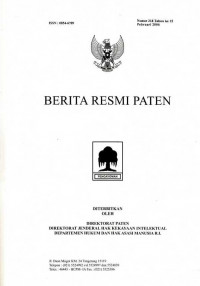 Berita Resmi Paten Nomor 218 Tahun ke 15 Pebruari 2006