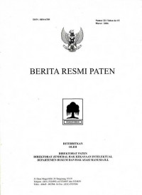 Berita Resmi Paten Nomor 221 Tahun ke 15 Maret 2006