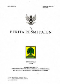 Berita Resmi Paten Nomor 266 Tahun ke 17 Maret 2008