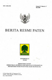 Berita Resmi Paten Nomor 271 Tahun ke 17 Mei 2008