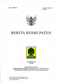 Berita Resmi Paten Nomor 274 Tahun ke 17 Juni 2008