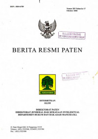 Berita Resmi Paten Nomor 283 Tahun ke 17 Oktober 2008