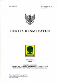 Berita Resmi Paten Nomor 287 Tahun ke 18 Januari 2009