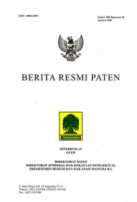 Berita Resmi Paten Nomor 288 Tahun ke 18 Januari 2009