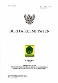 Berita Resmi Paten Nomor 291 Tahun ke 18 Februari 2009