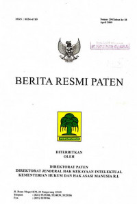 Berita Resmi Paten Nomor 294 Tahun ke 18 April 2009