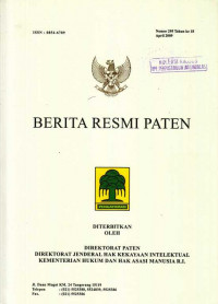 Berita Resmi Paten Nomor 295 Tahun ke 18 April 2009