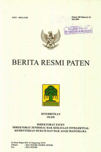 Berita Resmi Paten Nomor 296 Tahun ke 18 Mei 2009