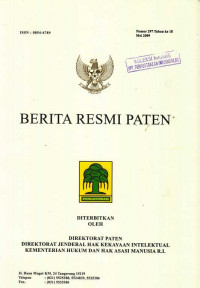 Berita Resmi Paten Nomor 297 Tahun ke 18 Mei 2009