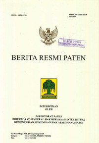 Berita Resmi Paten Nomor 299 Tahun ke 18 Juli 2009