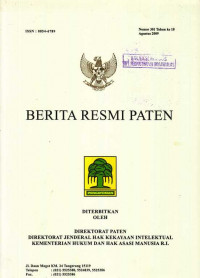 Berita Resmi Paten Nomor 301 Tahun ke 18 Agustus 2009