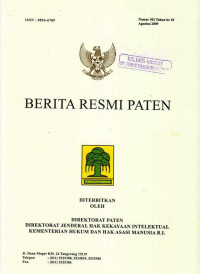 Berita Resmi Paten Nomor 302 Tahun ke 18 Agustus 2009