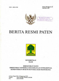 Berita Resmi Paten Nomor 303 Tahun ke 18 September 2009