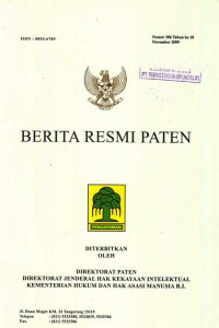 Berita Resmi Paten Nomor 306 Tahun ke 18 November 2009