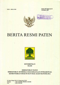 Berita Resmi Paten Nomor 307 Tahun ke 18 November 2009