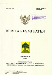 Berita Resmi Paten Nomor 308 Tahun ke 18 November 2009