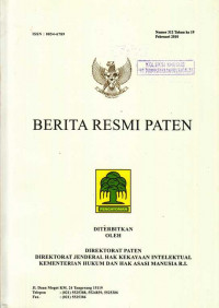 Berita Resmi Paten Nomor 312 Tahun ke 19 Februari 2010