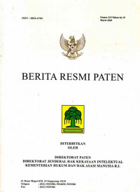 Berita Resmi Paten Nomor 313 Tahun ke 19 Maret 2010