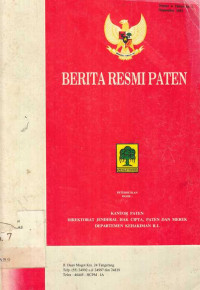 Berita Resmi Paten Nomor 4 Tahun Ke 1 Nopember 1992