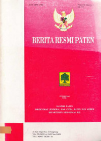 Berita Resmi Paten Nomor 73 Tahun ke 5 Juli 1997