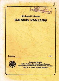 Bibliografi Khusus Kacang Panjang Desember 1995