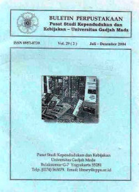 Buletin Perpustakaan Pusat Studi Kependudukan dan Kebijakan-Universitas Gadjah Mada Vol.29 (2)