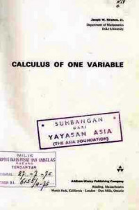 Calculus of one variable